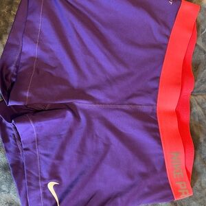 Nike Pro Purple and Neon Pink Athletic Shorts, Dri-Fit